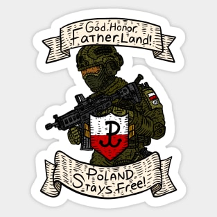 Polish freedom, military soldier. Polska. Sticker